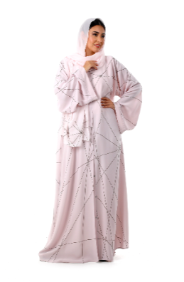 Color Abaya with Ary Embroidery and Crystals