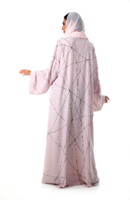 Color Abaya with Ary Embroidery and Crystals