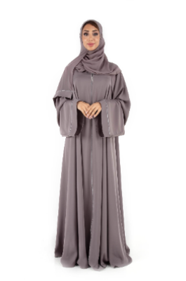 Color Abaya with Crystal Elements