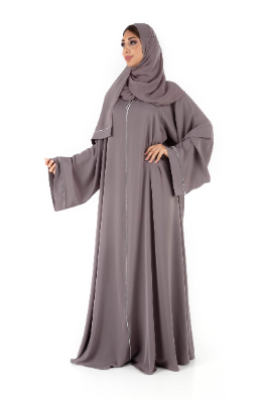 Color Abaya with Crystal Elements