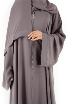 Color Abaya with Crystal Elements