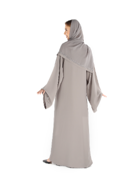 Colour Abaya With Handmade Flower Pattern