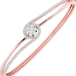 Coronet Diamond Bangle in 18K Gold_C13453 Rose Gold