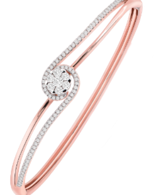 Coronet Diamond Bangle in 18K Gold_C13453 Rose Gold