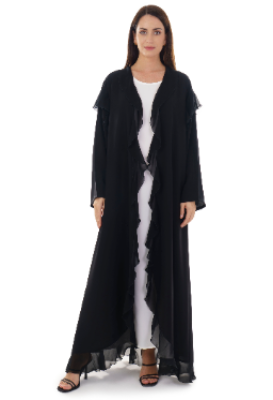 Cut Abaya With Layered Chiffon