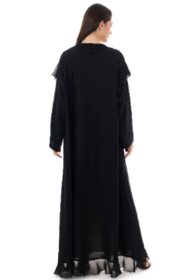 Cut Abaya With Layered Chiffon