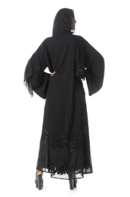 Elegant Abaya with Embroidery and Crystals