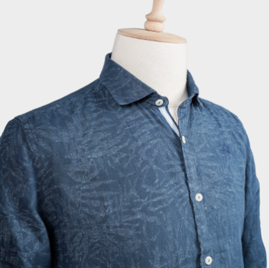 Regular fit 100% linen long-sleeved men"s shirt - Innocent