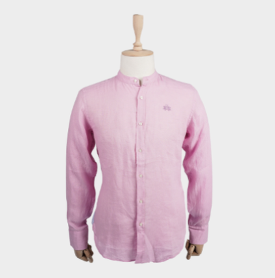 Regular fit 100% linen long-sleeved men"s shirt - Vimal