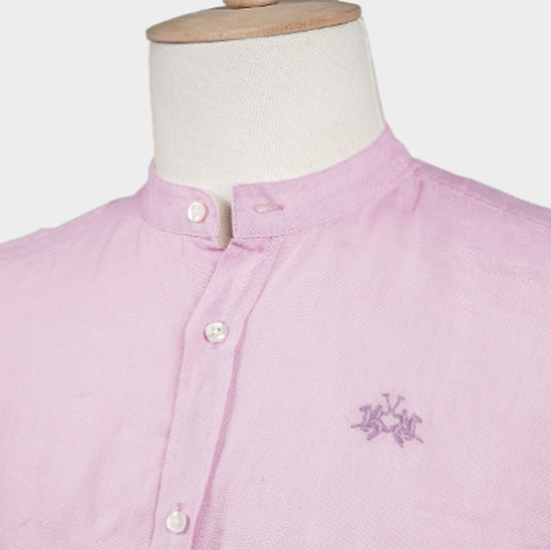 Regular fit 100% linen long-sleeved men"s shirt - Vimal