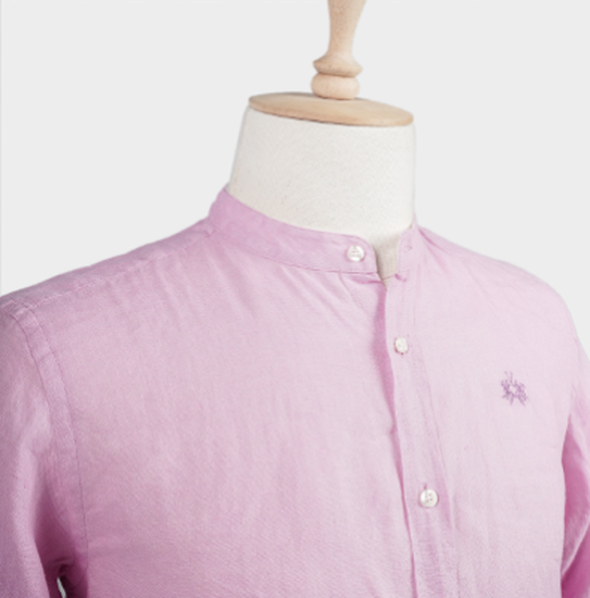 Regular fit 100% linen long-sleeved men"s shirt - Vimal