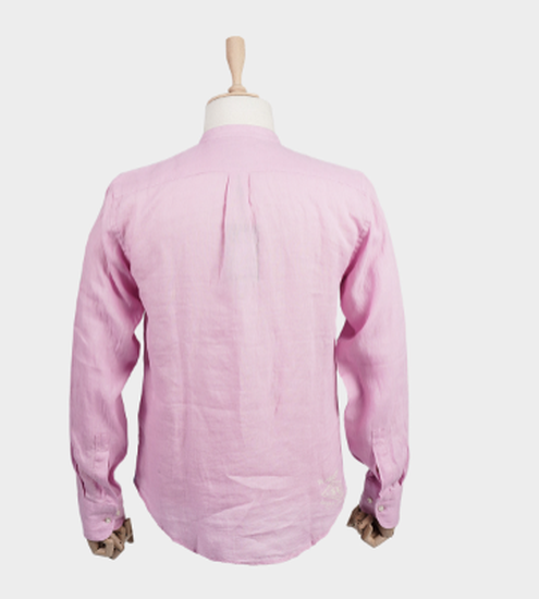 Regular fit 100% linen long-sleeved men"s shirt - Vimal