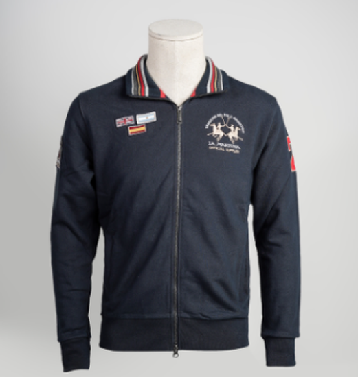 Long-sleeves man fleece with zip 100% cotton comfort fit - Vasileios