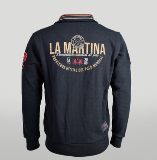 Long-sleeves man fleece with zip 100% cotton comfort fit - Vasileios