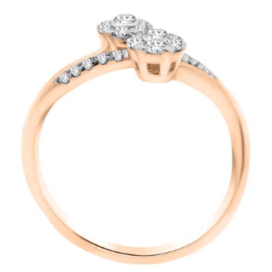 MULTILAYER TWO HEADED CORONET DIAMOND RING IN 18K GOLD