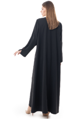 Modern Black Abaya with Subtle Embellishments