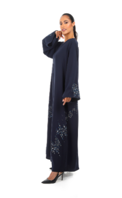 Modern Color Abaya with Intricate Laser and Crystal Embellishment