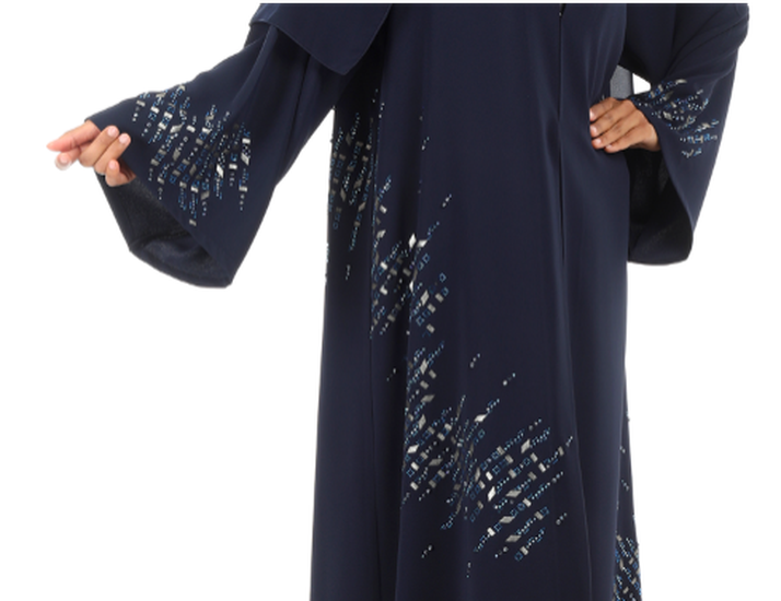 Modern Color Abaya with Intricate Laser and Crystal Embellishment