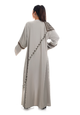 Modern Patch Abaya With Crystal Details