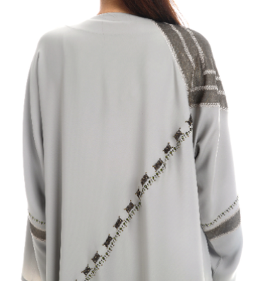 Modern Patch Abaya With Crystal Details