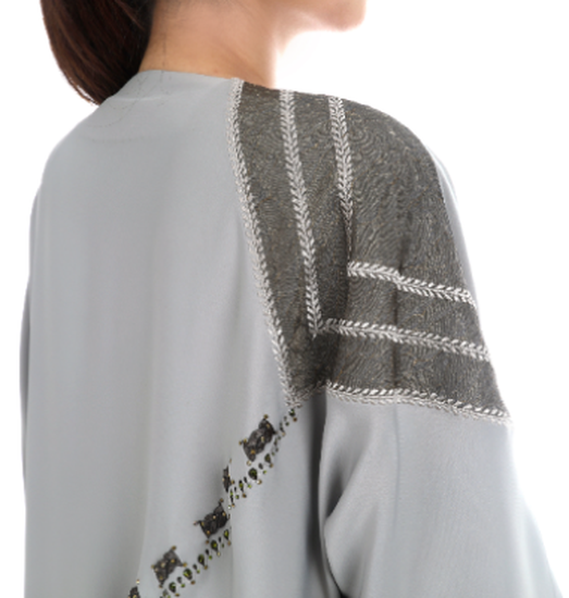 Modern Patch Abaya With Crystal Details