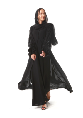 Neda Abaya with Diamond smocking and Crystal ail