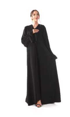Neda Abaya with Diamond smocking and Crystal ail