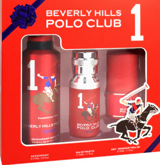 Polo Club Sport No.1, Gift Set for Men - Sport Deodorant 175ML + EDT 50ML + Antiperspirant Roll On 50ML