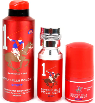 Polo Club Sport No.1, Gift Set for Men - Sport Deodorant 175ML + EDT 50ML + Antiperspirant Roll On 50ML