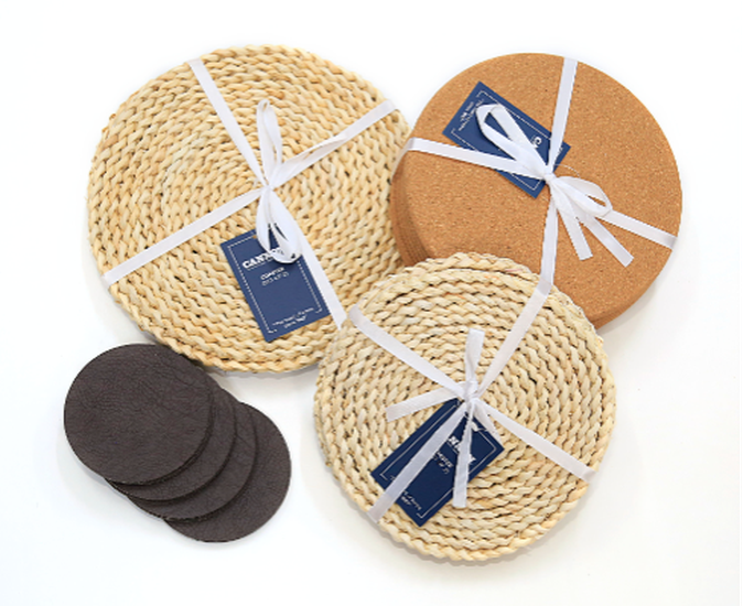 ROUND CORN HUSK COASTER 2PC 25CM