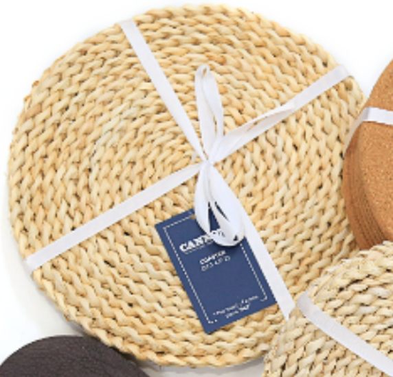 ROUND CORN HUSK COASTER 2PC 25CM