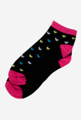 Set Of 3 Women"s 8502 Short Sock D.Fuchsia Multi Color