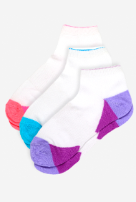 Set Of 3 Women"s 8512 Short Sock Blue-Purple-Fuchsia Free Size Blue purple