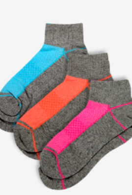 Set Of 3 women"s 8513 Short Sock Gray Free size Grey