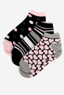 Set Of 3 Women"s 8517 Short Sock Black Free Size