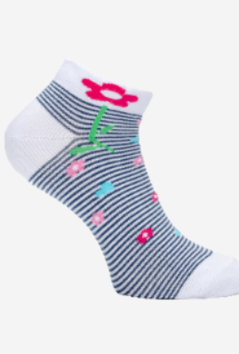 Women"s Patterned Short Sock Navy