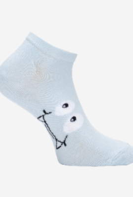 Women"s Patterned Short Sock One Size L.Blue