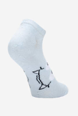 Women"s Patterned Short Sock One Size L.Blue