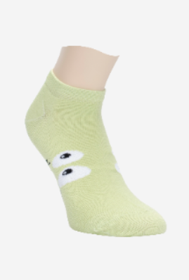 Women"s Patterned Short Sock One Size L.Green