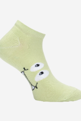 Women"s Patterned Short Sock One Size L.Green