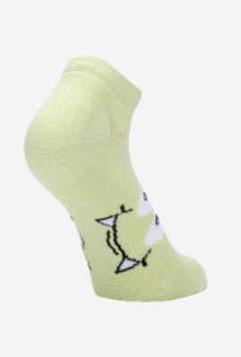 Women"s Patterned Short Sock One Size L.Green