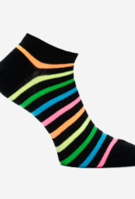 Women"s Patterned Short Sock One Size Black