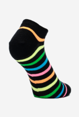 Women"s Patterned Short Sock One Size Black