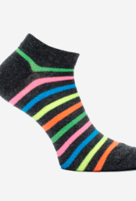 Women"s Patterned Short Sock One Size Gray