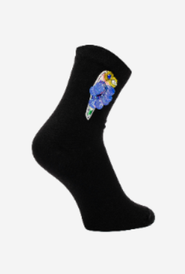 Women"s Hand Made Sock One Size Black