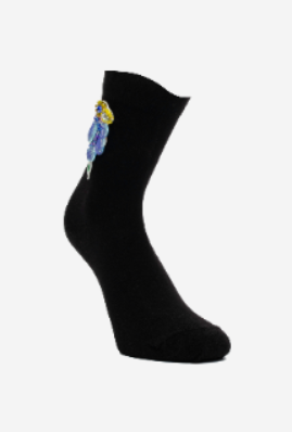 Women"s Hand Made Sock One Size Black