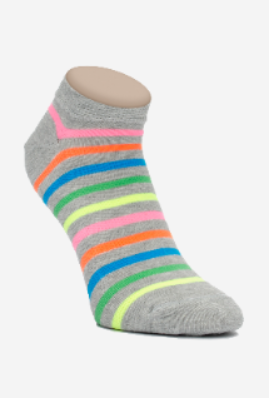 Women"s Patterned Short Sock One Size Silver