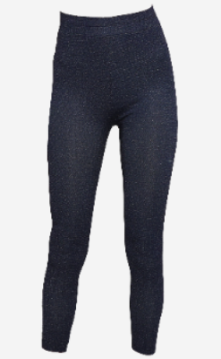 Women reeded Legging Blue