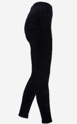 Women Velvet Legging with specular Dots Black L/XL