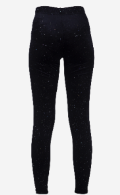 Women Velvet Legging with specular Dots Black L/XL